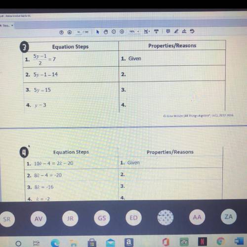 What type of property is each equation? Please help I’m timed