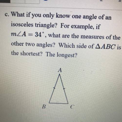 What if you only know one angle of an isosceles triangle? For example, if m