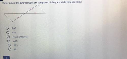 Determine if the two triangles are congruent.