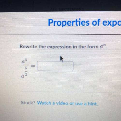 Rewrite the expression in the form a^n