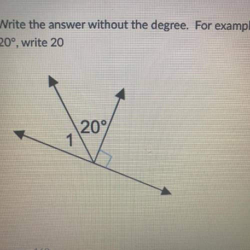 What is the measure of angle 1?
Write the answer without the degree.