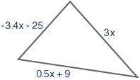 Write an expression for the perimeter of the triangle shown below:

A triangle is shown with side