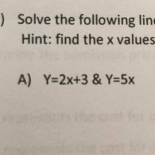 Find the x values for equal y values