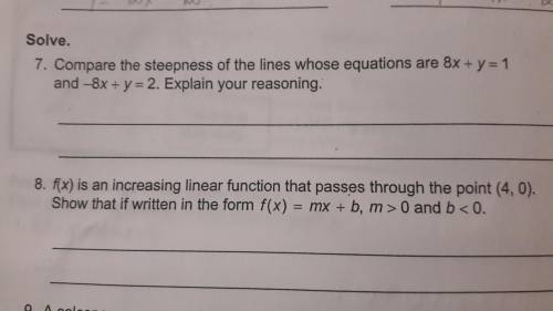 Pleasee help meeee question 7 and 8