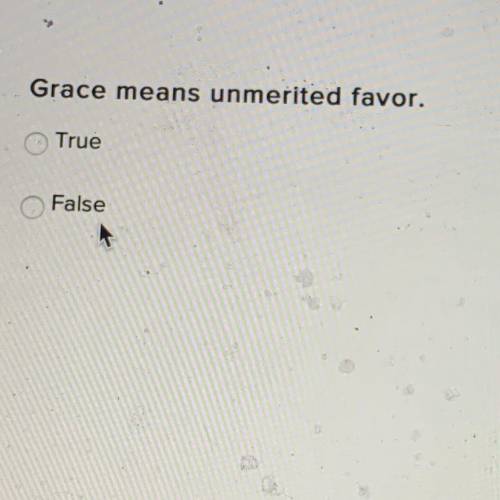 Grace means unmerited favor.
True 
False