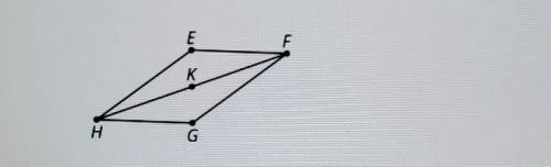 4. Triangle HEF is the image of triangle FGH after a 180 degree rotation about point K. Select all