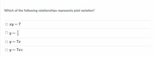 Which of the following relationships represents joint variation?