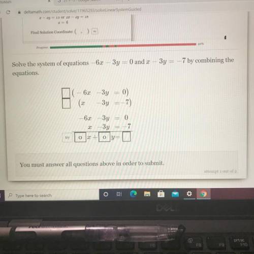 System of equations 
Elimination
please help i am stuck!!