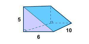 What is the volume of the prism below?

A. 150 cubic units
B. 300 cubic units
C. 55 cubic units
D.