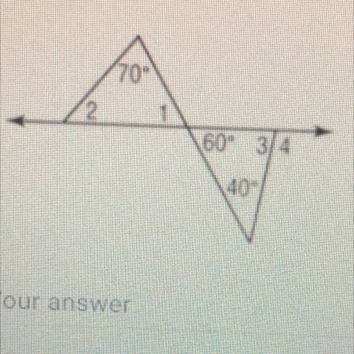 How do i find angle 1 without angle 2 and only the 70?