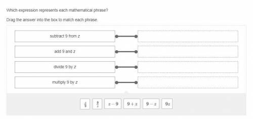 HELP ILL GIVE BRAINLIEST FOR RIGHT ANSWER

Which expression represents each mathematical phrase? D
