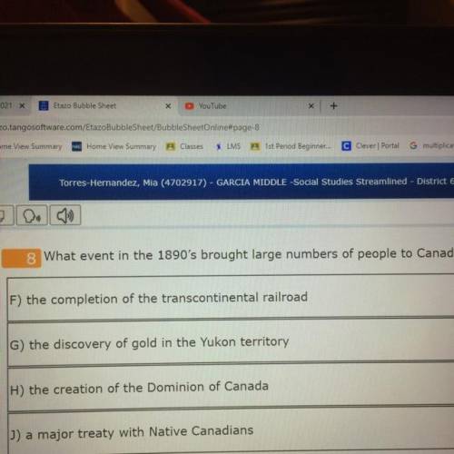 What event in the 1890 brought large numbers of people to Canada