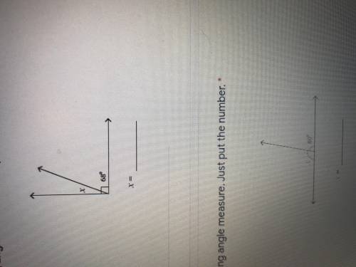 Find the missing angle measure
Just put the number