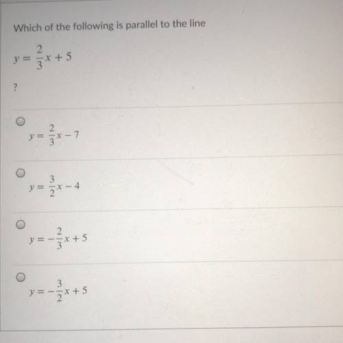 Which of the following is parallel to the line
