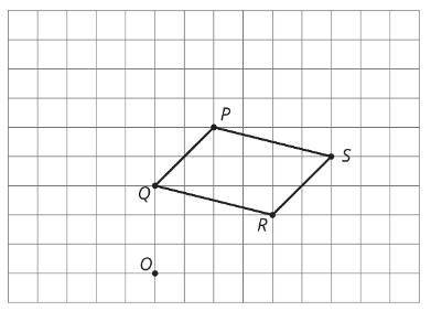 Sketch the image of quadrilateral PQRS under the following dilations:

The dilation centered at R