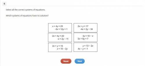 Which systems of equations have no solution?