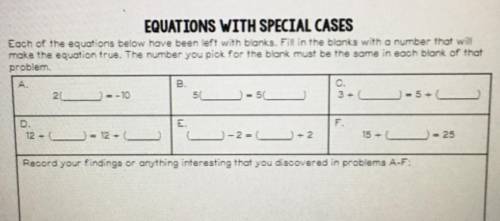 EQUATIONS WITH SPECIAL CASES