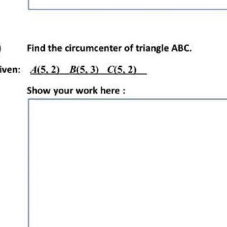 Find the circumcenter of triangle ABC