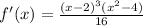 f'(x) = \frac{(x-2)^3(x^2-4)}{16}