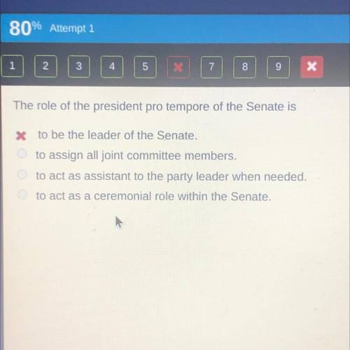 The role of the president pro tempore of the Senate is....

A) to be the leader of the Senate. WRO