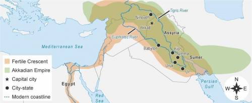 The map shows the Akkadian Empire.

Which statement about the Akkadian Empire is supported by the