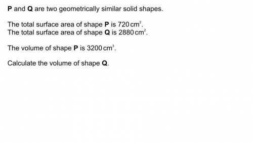 Calculate the volume of shape Q?