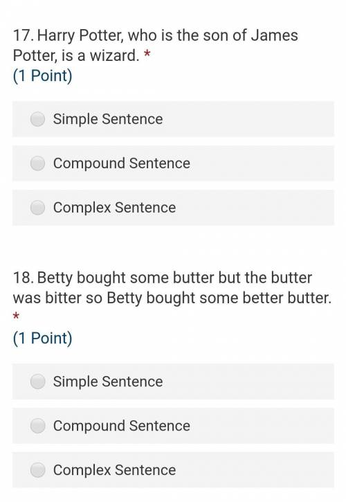 Identify the kinds of sentence simple,compound or complex pls fast urgent
