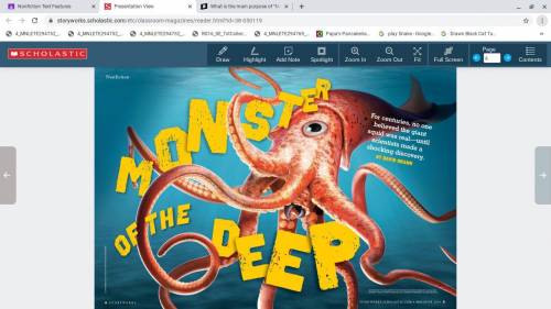 What features of the text help you understand the article Monster of the deep