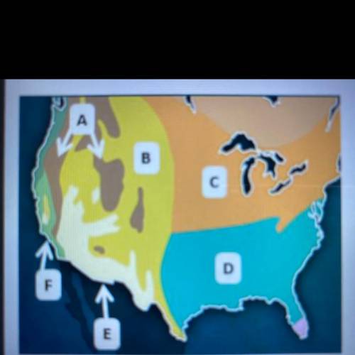 Look at the map above. Which of the following climate regions is represented in the lower 48 states