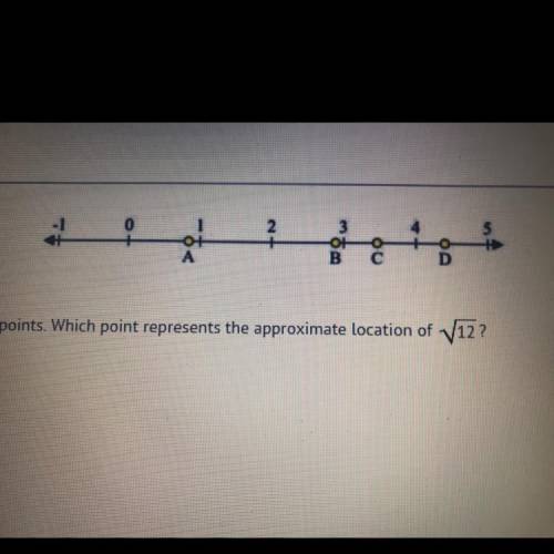 The number line shows four points. Which point represents the approximate location of V12?

A) poi