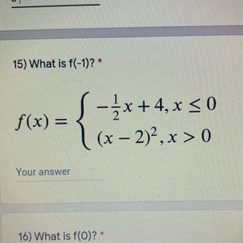 What is f (-1) ? Help please