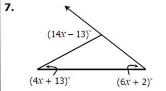 PLEASE HELP!
Solve for x