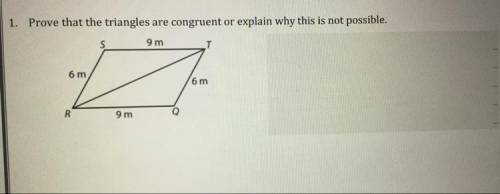 Determine whether the triangles are congruent. Explain your reasoning.