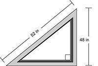 What is the length of the third side of the window frame below?