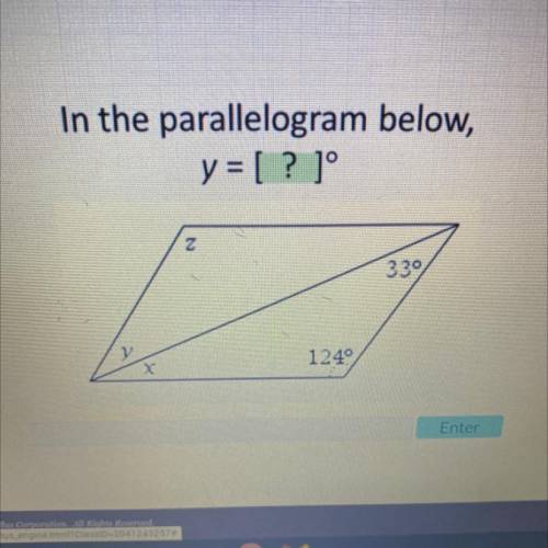 In the parallelogram below,y=