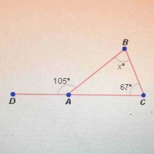 Question 25 of 25
Find the value of x.
A. 33 
B. 23
C. 38
D. 67