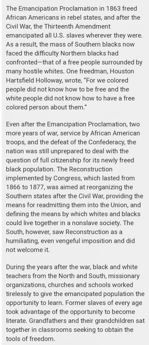 . What effect did the end of reconstruction have on African Americans?