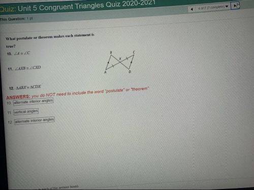 I need the answer ASAP. It's solving proofs of triangles for geometry. Here's the picture. One of t