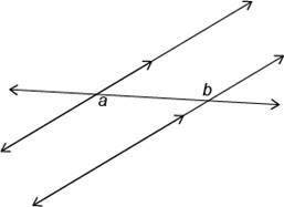 Which of the following statements is true for ∠a and ∠b in the diagram?

Question 4 options:
A) 
m