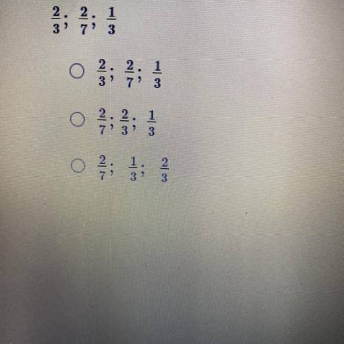 Fractions order from least to greatest
Which is the right answer? Pls help ill give brainliest!!