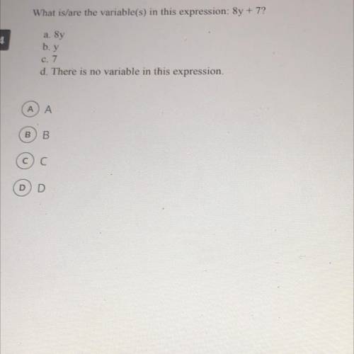 What is/are the variable(s) in this expression