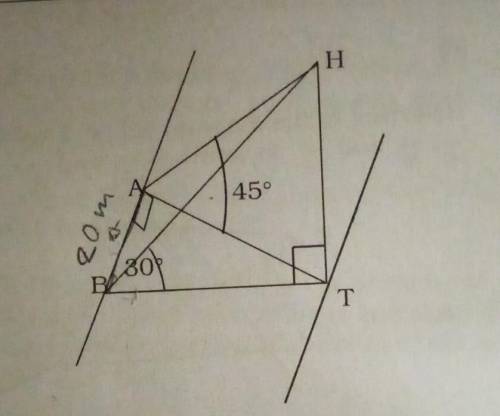 MATHS HELP ASAPPPP.. 35 POINTS

Questions: If the width AT is w metres1. Use triangle AHT to find