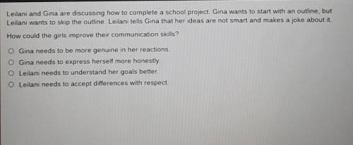 Leilani and Gina are discussing how to complete a school project. Gina wants to start with an outli