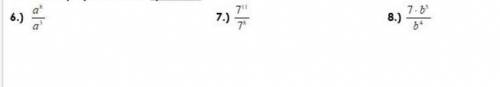 Can anyone answer these
(simplify to find the quotients)