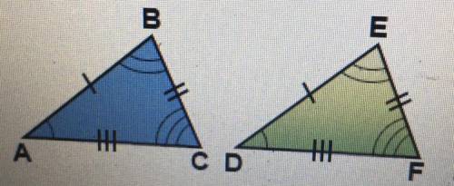 Need help ASAP! Which of the following statements about the congruent triangles below are true?

A