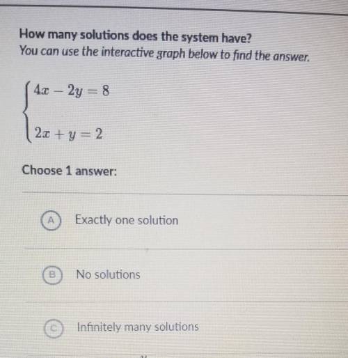I need to find how many solutions does the system have.