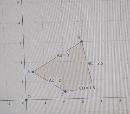 Dilate quadrilateral ABCD with the origin as the center of dilation and a scale factor of -0.5. Not