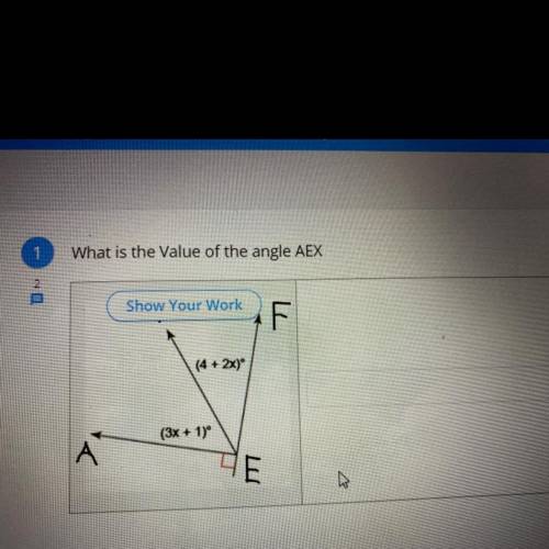 What is the Value of the angle AEX