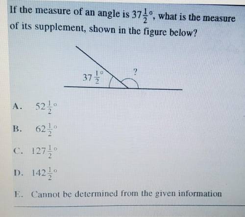 If the measure of an angle is 37, what is the measure of its supplement, shown in the figure below?