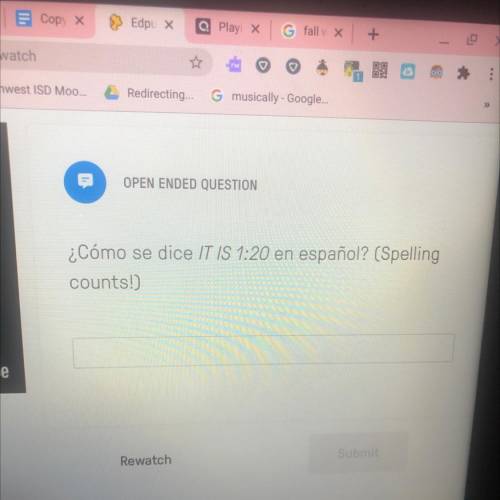 How do you say “it is 1:20” in spanish